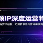 短视频IP深度运营特训营：解析平台算法结构，巧用信息差与情绪衔接高效涨粉-网创在线