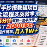 AI手抄报教辅项目全流程实战教学，5分钟做的一套手抄报，卖了2000多份，操作简单，月入1W+-网创在线