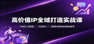 高价值IP全域打造实战课:IP定位人设搭建,产品设计,剪辑私域变现全套落地教学-网创在线