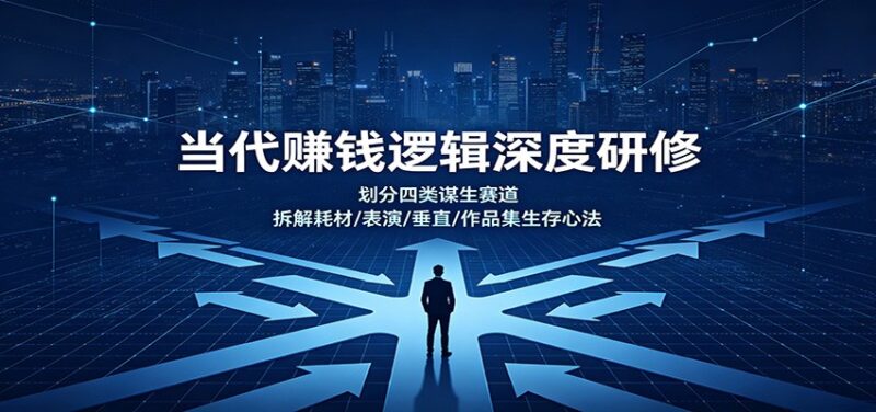 当代赚钱逻辑深度研修:划分四类谋生赛道,拆解耗材/表演/垂直/作品集生存心法-网创在线
