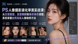 PS人像摄影液化审美实战课:从五官脸型、发型侧颜到身形体态调整,系统掌握自然高级人像精修方法-网创在线
