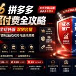 2026拼多多双打强付费全攻略-62期；成本推广加托管双剑合璧，系统讲解7种付费玩法优劣势与选择策略-网创在线