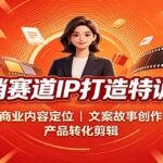 直销赛道IP打造特训营：商业内容定位，文案故事创作，产品转化剪辑-网创在线