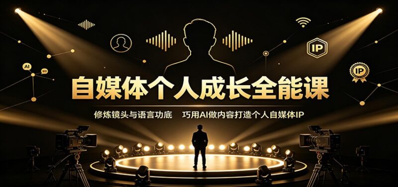自媒体个人成长全能课：修炼镜头与语言功底，巧用AI做内容打造个人自媒体IP