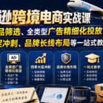 亚马逊跨境电商实战课，从蓝海产品筛选、全类型广告精细化投放，到四季大促冲刺、品牌长线布局等一站式教学（更新8月）-网创在线