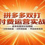 拼多多双打强付费运营实战课：成本托管双计划搭配，分阶段起量，单品裂变实操-网创在线