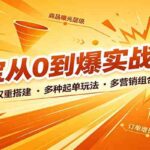 淘宝从0到爆实战2.0：主推款权重搭建，多种起单玩法，多营销组合打爆教学-网创在线