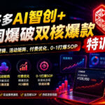 2026拼多多AI智创+利润爆破双核爆款特训营，收获底层逻辑、活动矩阵、付费优化、0-1打爆SOP（更新0810）-网创在线