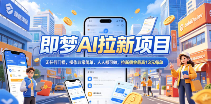 2026年即梦AI拉新项目最新玩法,无任何门槛,操作非常简单,人人都可做,拉新佣金最高13米每单(更新07月25日)-网创在线