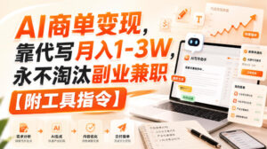 AI商单变现，靠代写月入1-3W，永不淘汰副业兼职【附工具指令】【揭秘】-网创在线