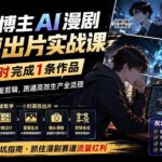 （20173期）百万博主AI漫剧极速出片实战课：1小时产出条作品，从脚本分镜到画面剪辑，跑通高效生产全流程-网创在线