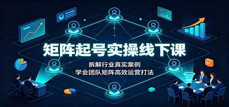 矩阵起号实操线下课:拆解行业真实案例,学会团队矩阵高效运营打法-网创在线