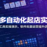 拼多多自动化起店实战课：全自动工具实操演示，软件批量运营提升店铺投产-网创在线