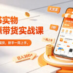 小红书实物无货源带货实战课｜0粉0成本0囤货，新手一周上手，日入300+（更新0812）-网创在线