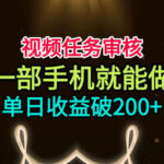 视频任务审核，一部手机就能做，简单上手，单日收益破200+【揭秘】-网创在线