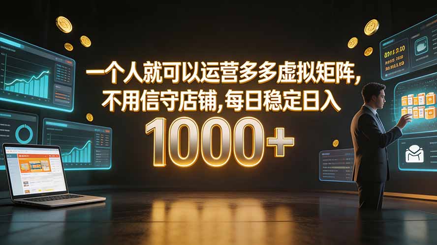 图片[1]-一个人就可以运营多多虚拟矩阵，不用值守店铺，每日稳定日入 1000+