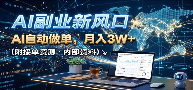 AI副业新风口,AI自动做单,月入3W+,附接单资源-网创在线