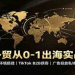 外贸从0-1出海实战：账号环境搭建，TikTok B2B获客，广告投放私域转化-网创在线