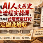 某大佬的AI人文历史赛道全流程实战课，零基础抓住赛道长期流量红利，实现稳定副业增收-网创在线