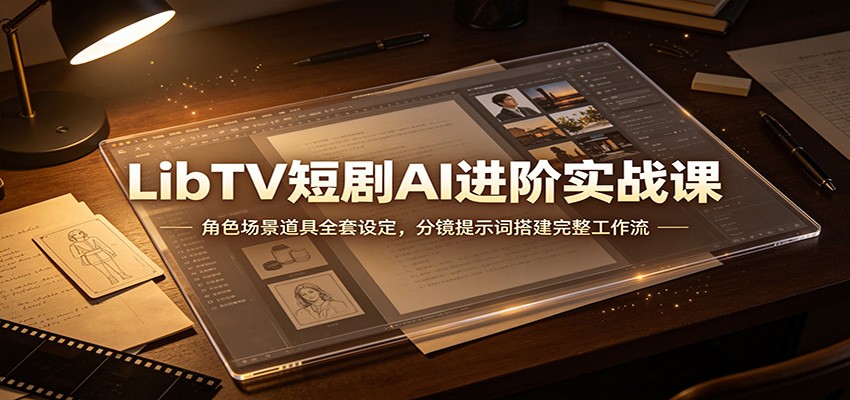 图片[1]-LibTV短剧AI进阶实战课：角色场景道具全套设定，分镜提示词搭建完整工作流