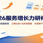 2026服务增长力研修课：拆解五大经营死局，三维心法+五步法搭建长效客户增长体系-网创在线