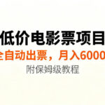 低价电影票项目新玩法，全自动报价出票，月入6000+，附保姆级教程【揭秘】-网创在线