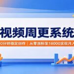 短视频周更系统课：每日90分钟稳定创作，从零涨粉至18000实现月入八千-网创在线