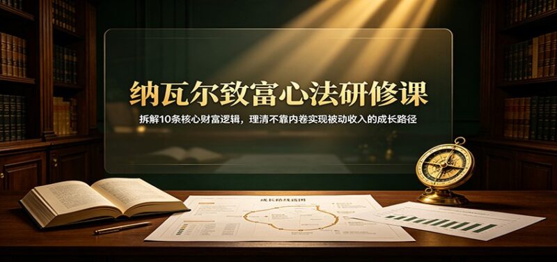 纳瓦尔致富心法研修课：拆解10条核心财富逻辑，理清不靠内卷实现被动收入的成长路径