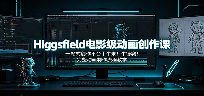 Higgsfield电影级动画创作课：一站式创作平台，牛来！牛德赛！完整动画制作流程教学-网创在线
