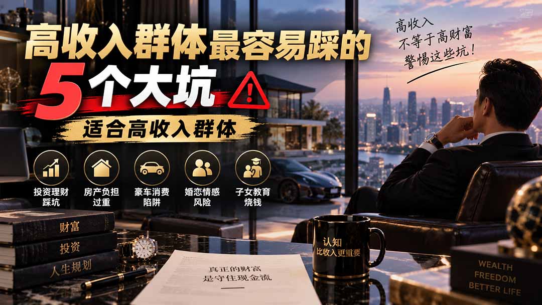 付费文章：高收入群体最容易踩的5个大坑，适合高收入群体-网创在线