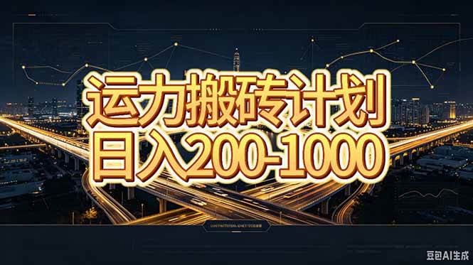 （20283期）运力搬砖，风口项目。当日收益稳定200-1000。 每天仅需一小时，新人轻松上手。-网创在线