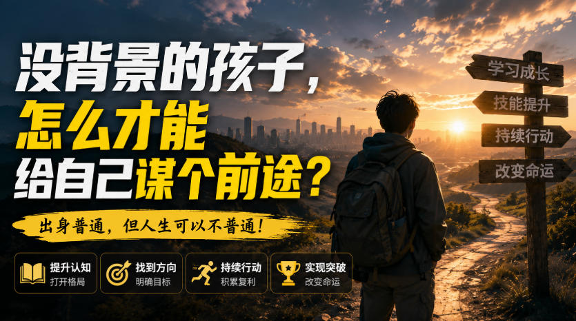 付费文章：没背景的孩子，怎么才能给自己谋个前途？-网创在线