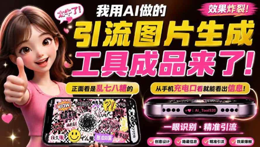 (20182期)自媒体引流工具来了,把你的微信藏到图片中,正面看是乱七八糟的乱码,手机平躺从充电口看就能看出实际内容 (20182期)自媒体引流工具来了,把你的微信藏到图片中,正面看是乱七八糟的乱码,手机平躺从充电口看就能看出实际内容