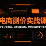 电商测价实战课：价格分层测试，流量转化研判，找到利润销量平衡点-网创在线