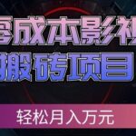零成本影视搬砖项目，普通人利用空闲时间就能做，轻松月入万元!-网创在线