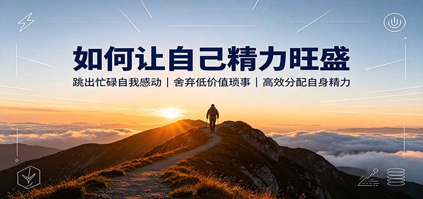 如何让自己精力旺盛：跳出忙碌自我感动，舍弃低价值琐事，高效分配自身精力-网创在线