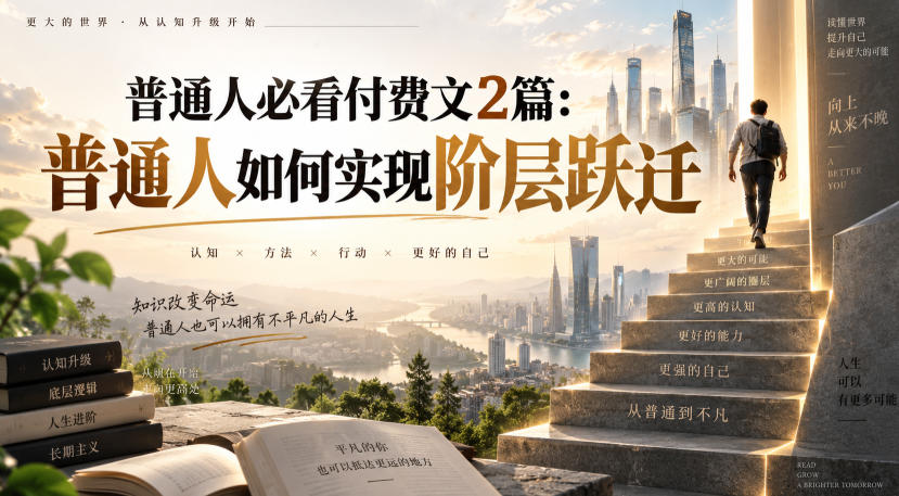 普通人必看付费文2篇：普通人如何实现阶层跃迁-网创在线