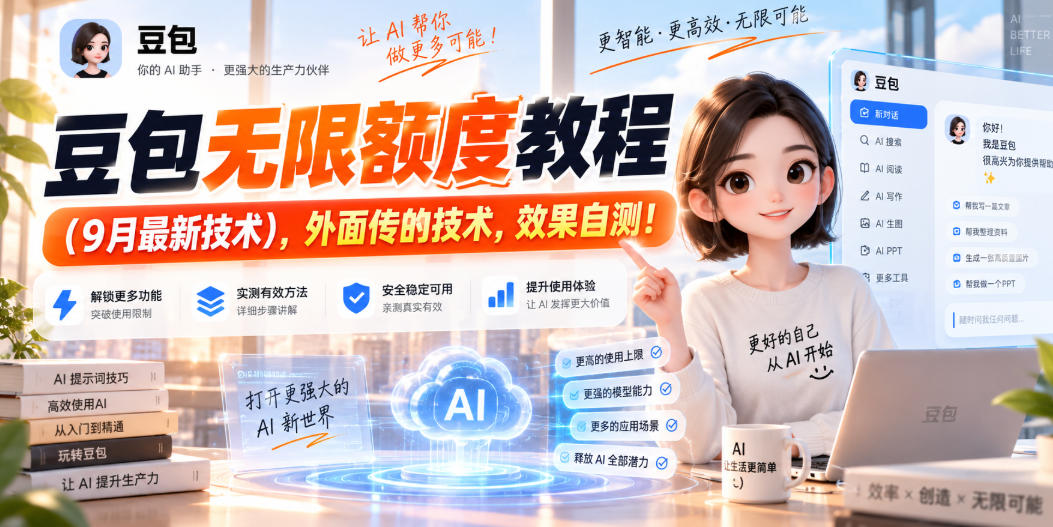 豆包无限额度教程（9月最新技术），外面传的技术，效果自测！-网创在线