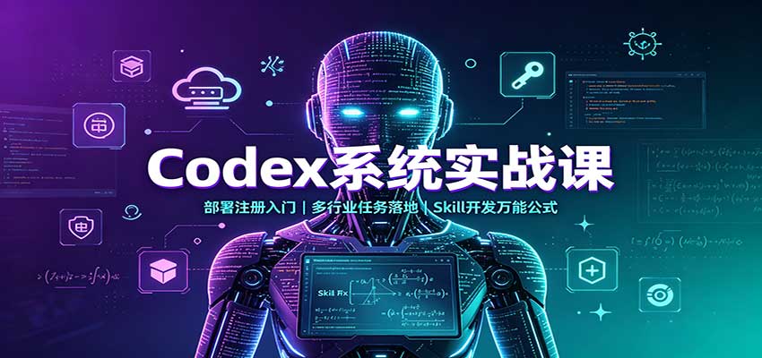 Codex系统实战课：部署注册入门，多行业任务落地，Skill开发万能公式-网创在线