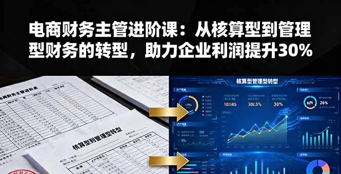 电商财务主管进阶课：从核算型到管理型财务的转型，助力企业利润提升30% - 网创在线