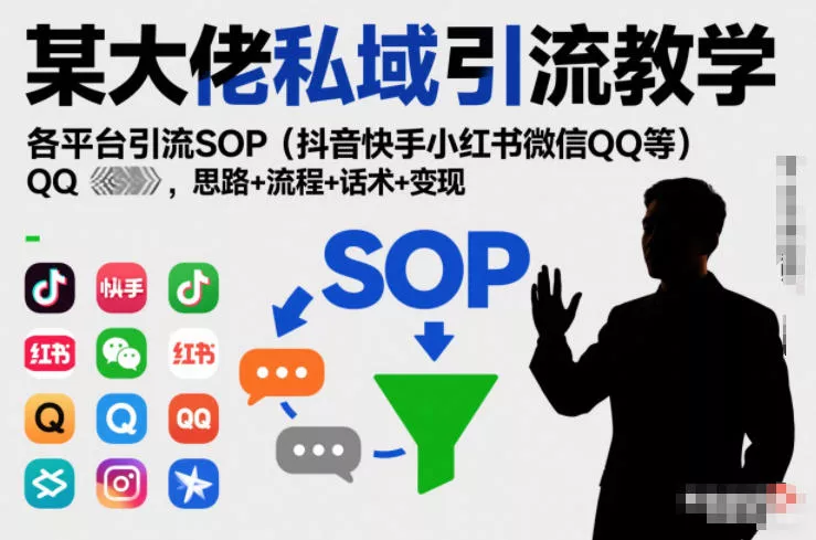 某大佬私域引流教学，各平台引流SOP(抖音快手小红书微信QQ等)，思路+流程+话术+变现 - 网创在线