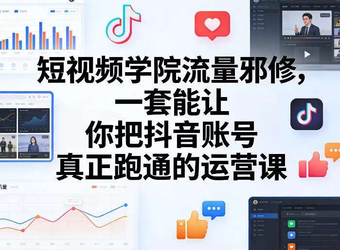 短视频学院流量邪修，一套能让你把抖音账号真正跑通的运营课 - 网创在线