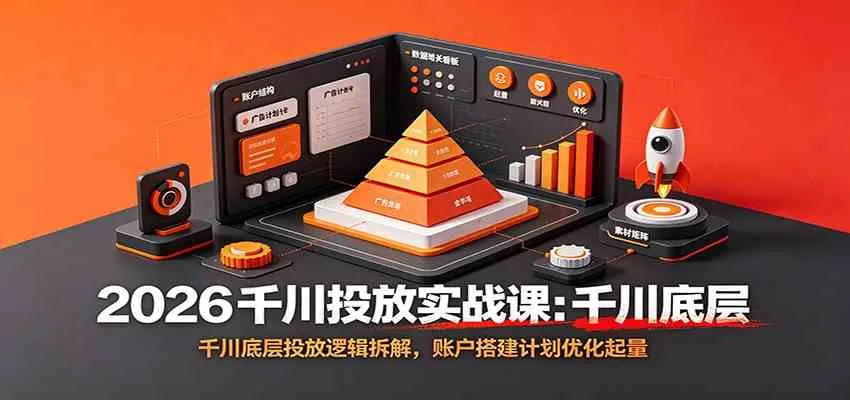 2026千川投放实战课:千川底层投放逻辑拆解,账户搭建计划优化起量 - 网创在线
