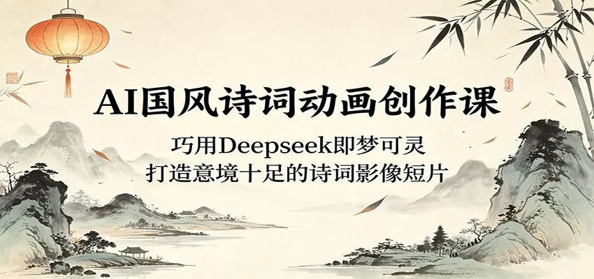 AI国风诗词动画创作课：巧用Deepseek即梦可灵，打造意境十足的诗词影像短片 - 网创在线