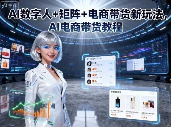 AI数字人+矩阵+电商带货新玩法，AI电商带货教程 - 网创在线