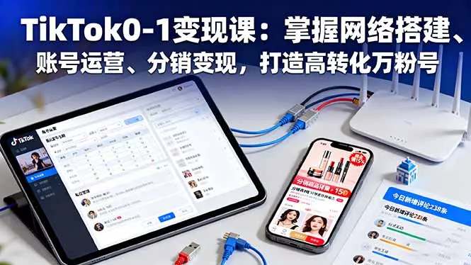 TikTok0-1变现课：掌握网络搭建、账号运营、分销变现，打造高转化万粉号 - 网创在线