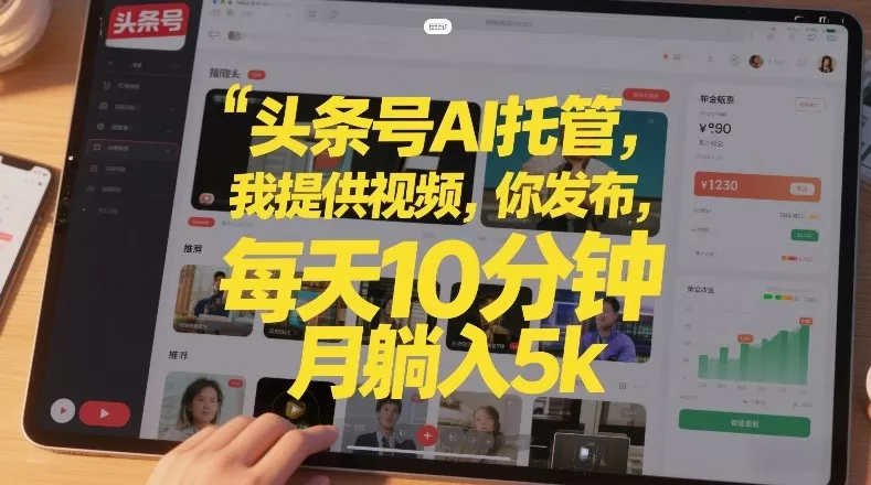 头条号AI托管，我提供视频，你发布，每天10分钟，月躺入5k+【揭秘】 - 网创在线