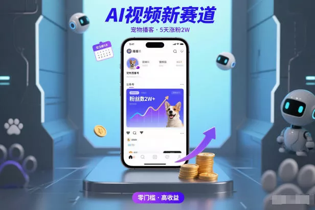 AI视频新赛道，宠物播客仅注册5天涨粉2W，收益非常可观 - 网创在线