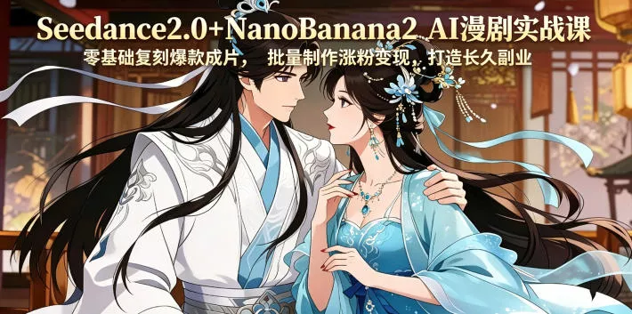 Seedance2.0+NanoBanana2 AI漫剧实战课，零基础复刻爆款成片涨粉变现，打造长久副业收益 - 网创在线