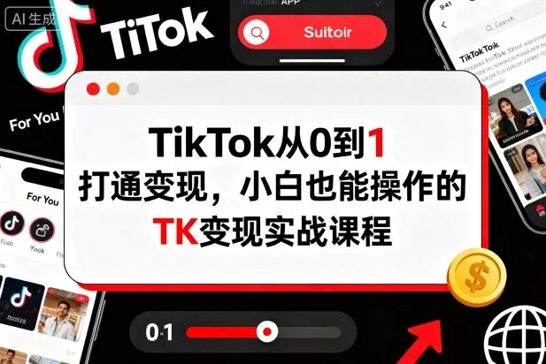 TikTok从0到1打通变现，小白也能操作的TK变现实战课程 - 网创在线